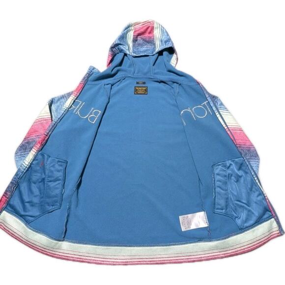 Burton WB Peak Hoodie Women’s M Full Zip Fleece Lined Striped Jacket 2014 - Picture 6 of 12